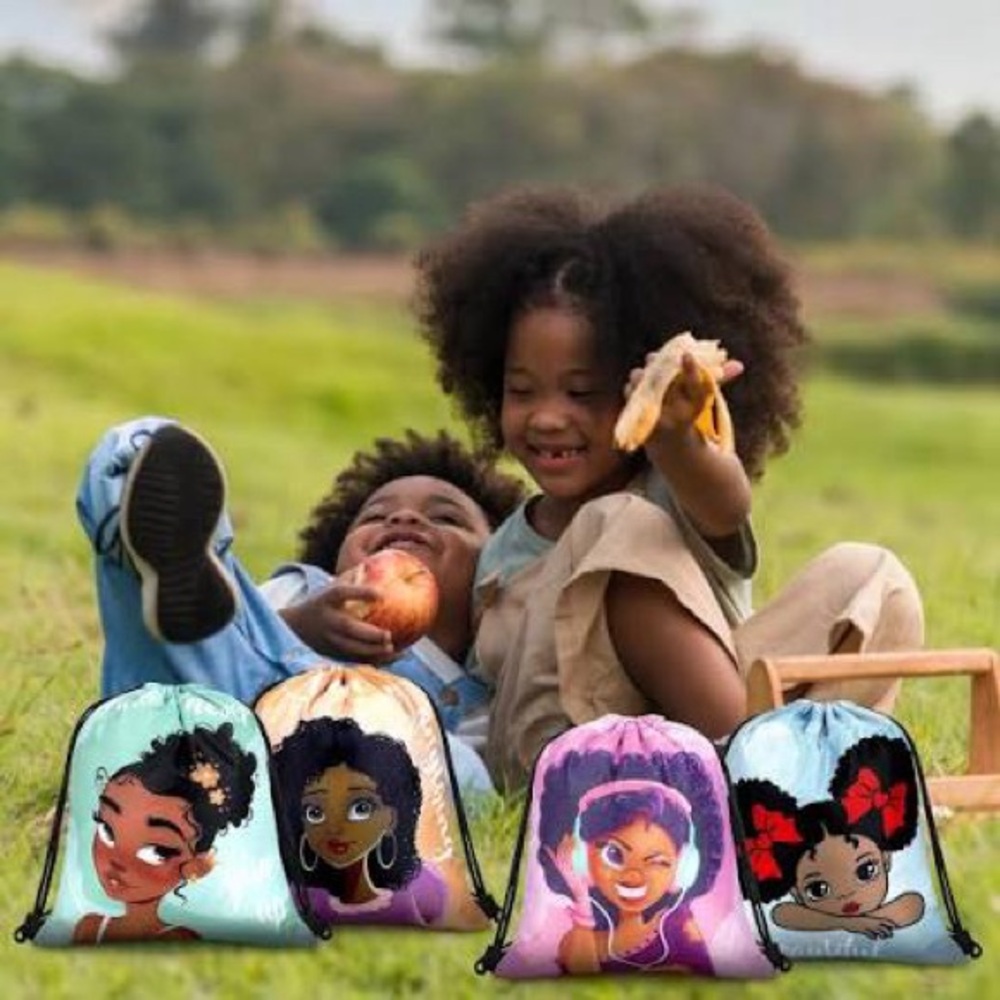 Kids Character Drawstring Backpack Set - Picture 2 of 2